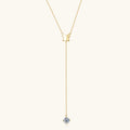 Necklace Elegant Butterfly Moissanite Y-Drop Pendant Sterling Silver Long Chain