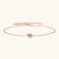 Bracelet Delicate Moissanite Solitaire Chain Bracelet with Round Bezel Setting