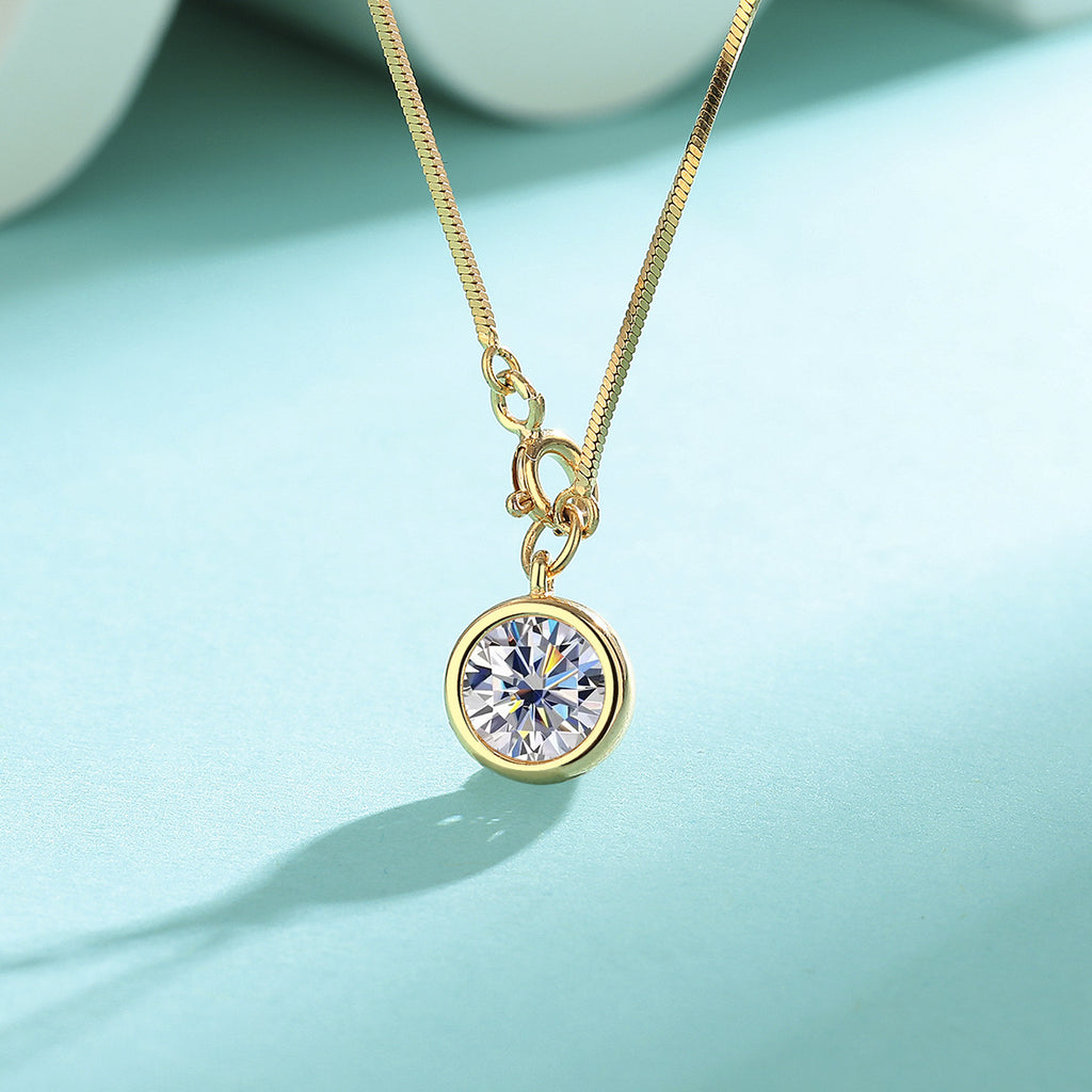 Necklace Sterling Silver Moissanite Bubble Pendant Minimalist Luxury Fashion Jewelry