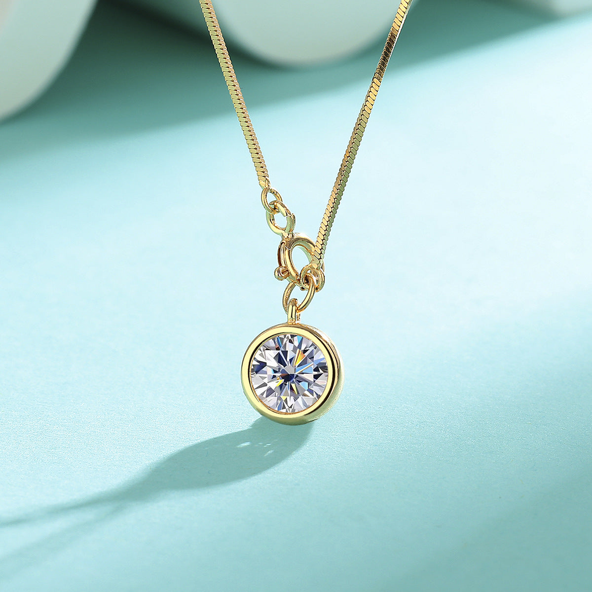 Necklace Sterling Silver Moissanite Bubble Pendant Minimalist Luxury Fashion Jewelry