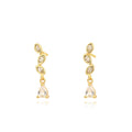 Exquisite Ultra Sparkling  Marquise Cut Cubic Zirconia 925 Sterling Silver Stud Earrings