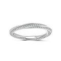 White Moissanite Geometric Mobius Knot 925 Sterling Silver Ring