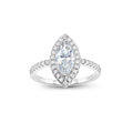 Moissanite Marquise-Cut Center Stone in a Bezel Setting 925 Sterling Silver Ring