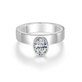 Oval Shaped  Shank  A Minimalist Design Moissanite 925 Silver Ring