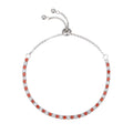 Geometric Design Cubic Zirconia Fashion Tennis Women in 925 Sterling Silver with Adjustable Bracelet