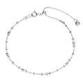 Pure Metal Geometric Faceted Bead Station 925 Sterling Silver Adjustable Slider Chain Bracelet