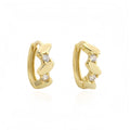 Geometric Marquise Cut Cubic Zirconia Close Fitting Hoop 925 Sterling Silver Earrings