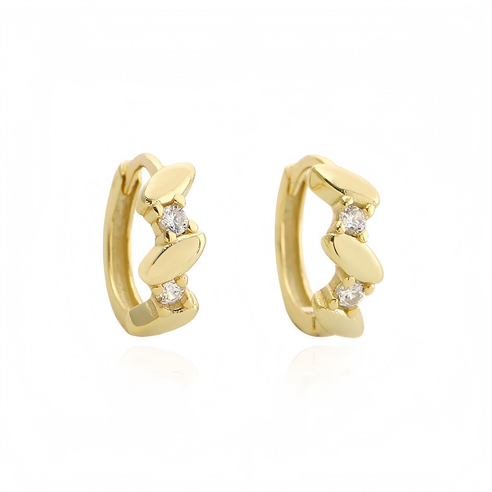 Geometric Marquise Cut Cubic Zirconia Close Fitting Hoop 925 Sterling Silver Earrings