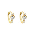 Heart Shaped Cubic Zirconia And Pearl 925 Sterling Silver Hoop Earrings