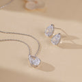 Elegant Teardrop Pendant O Chain Pear Cut Clear Cubic Zirconia 925 Sterling Silver Necklace