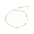 Bowknot Green Aventurine Natural Stone 925 Sterling Silver Chain Bracelet