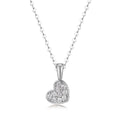 Heart Shape White Moissanite Pave Cluster 925 Sterling Silver Necklace