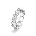 White Moissanite Heart Eternity Band Ring In S925 Sterling Silver  Ring