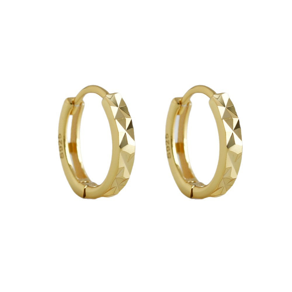 Geometric Polyhedral Hoop 925 Sterling Silver Earrings