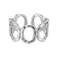 Modern Fashion Jewelry Geometric Round Hollow 925 Sterling Silver Adjustable Ring