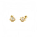 Ocean Inspired Seashell Shaped Cubic Zirconia 925 Sterling Silver Stud Earrings