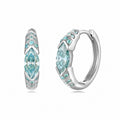 Lake Blue Marquise Moissanite Hoop Earrings In 925 Sterling Silver Geometric Huggie Earrings