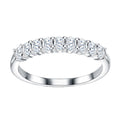 Nine Stone Row Moissanite 925 Sterling Silver Ring Shared Prong Half Eternity Band for Women Fashion Commuter Elegant Minimalist Daily Wear Wedding Anniversary Gift Jewelry