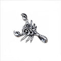 Retro Scorpion Cross Pattern Dark Punk Animal Design 925 Silver Men's Pendant