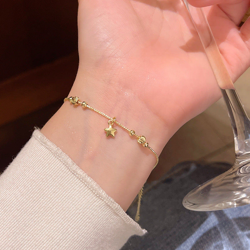 Chic Minimalist Star Bracelet for Women - Gold Geometric Design