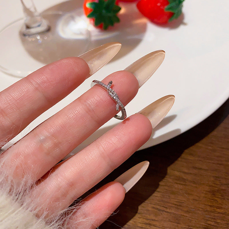 Minimalist Snake Wrap Ring with Sparkling Stones for Women