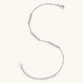 Bracelet Minimalist Sterling Silver Moissanite Bar Chain Bracelet with Adjustable Clasp