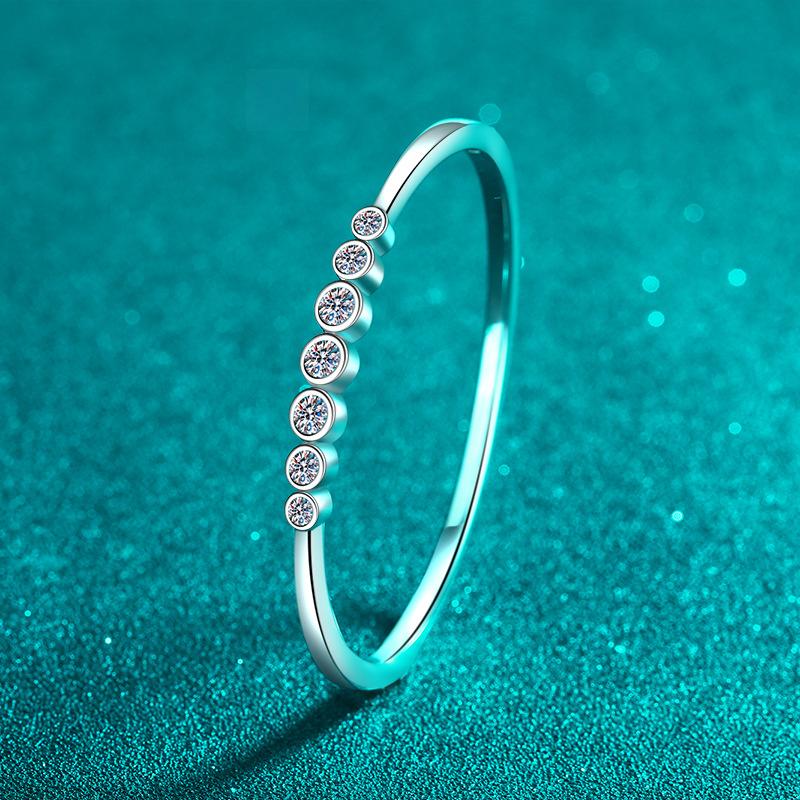 Bracelet with 2.5 Carat Moissanite Bubbles and 925 Sterling Silver Plated PT950 Gold Finish