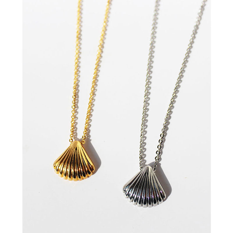 Gold and Silver-Tone Metal Shell Women's Necklace
