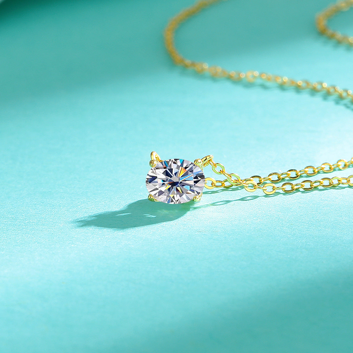 Necklace 925 Sterling Silver Oval Moissanite Pendant Minimalist Luxury Collarbone Chain