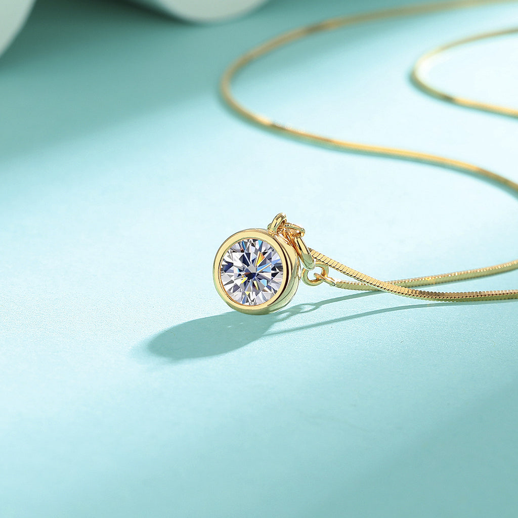Necklace Sterling Silver Moissanite Bubble Pendant Minimalist Luxury Fashion Jewelry