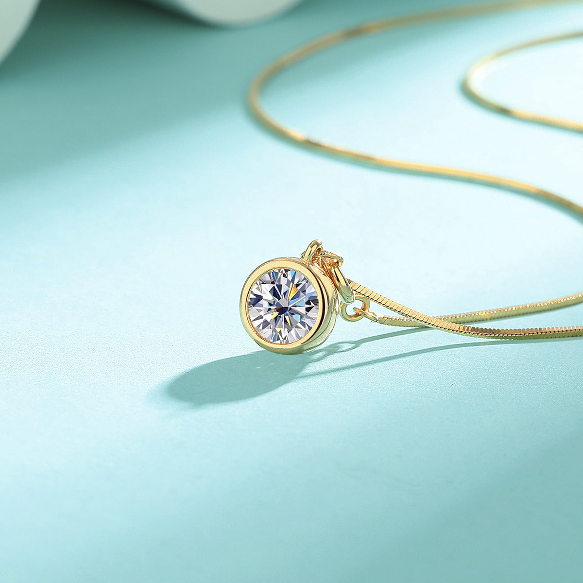 Necklace Sterling Silver Moissanite Bubble Pendant Minimalist Luxury Fashion Jewelry
