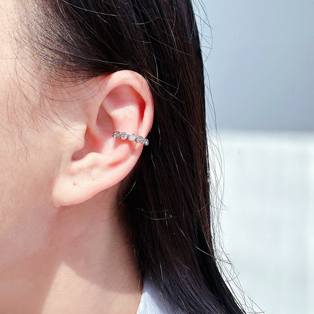 Stylish Gold and Rose Gold Geometric Hoop Stud Earrings with Cubic Zirconia, Minimalist Design
