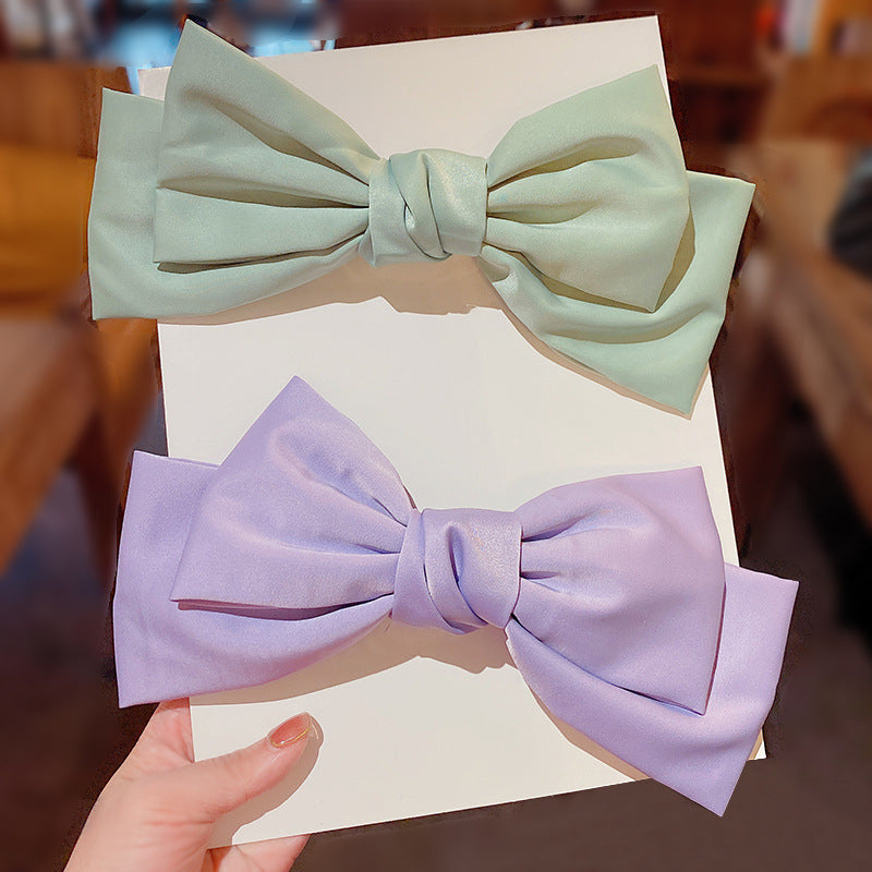 Elegant Satin Bow Hair Clip - Vintage French Style Top Hair Accessory
