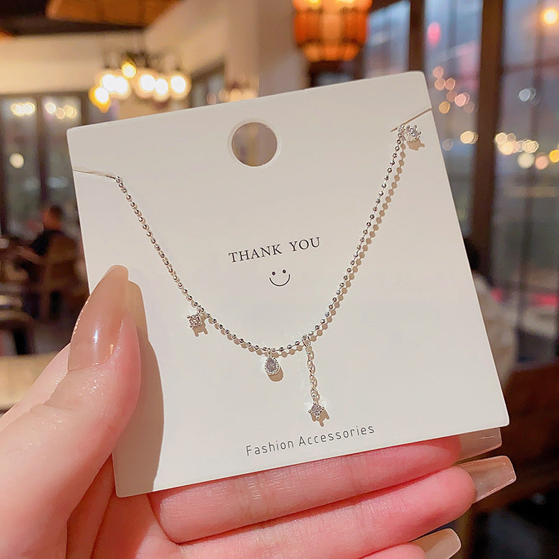 Geometric Teardrop Fringe Titanium Steel Necklace for Women