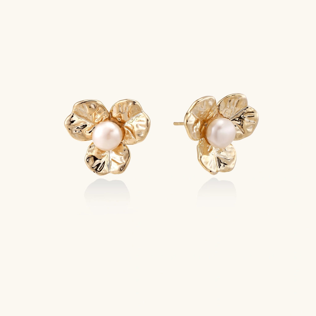 Bloom Pearl Studs by Dilmore