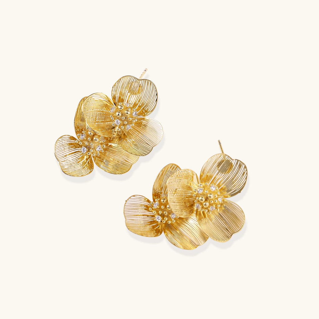 Golden Bloom Double Earrings by Dilmore