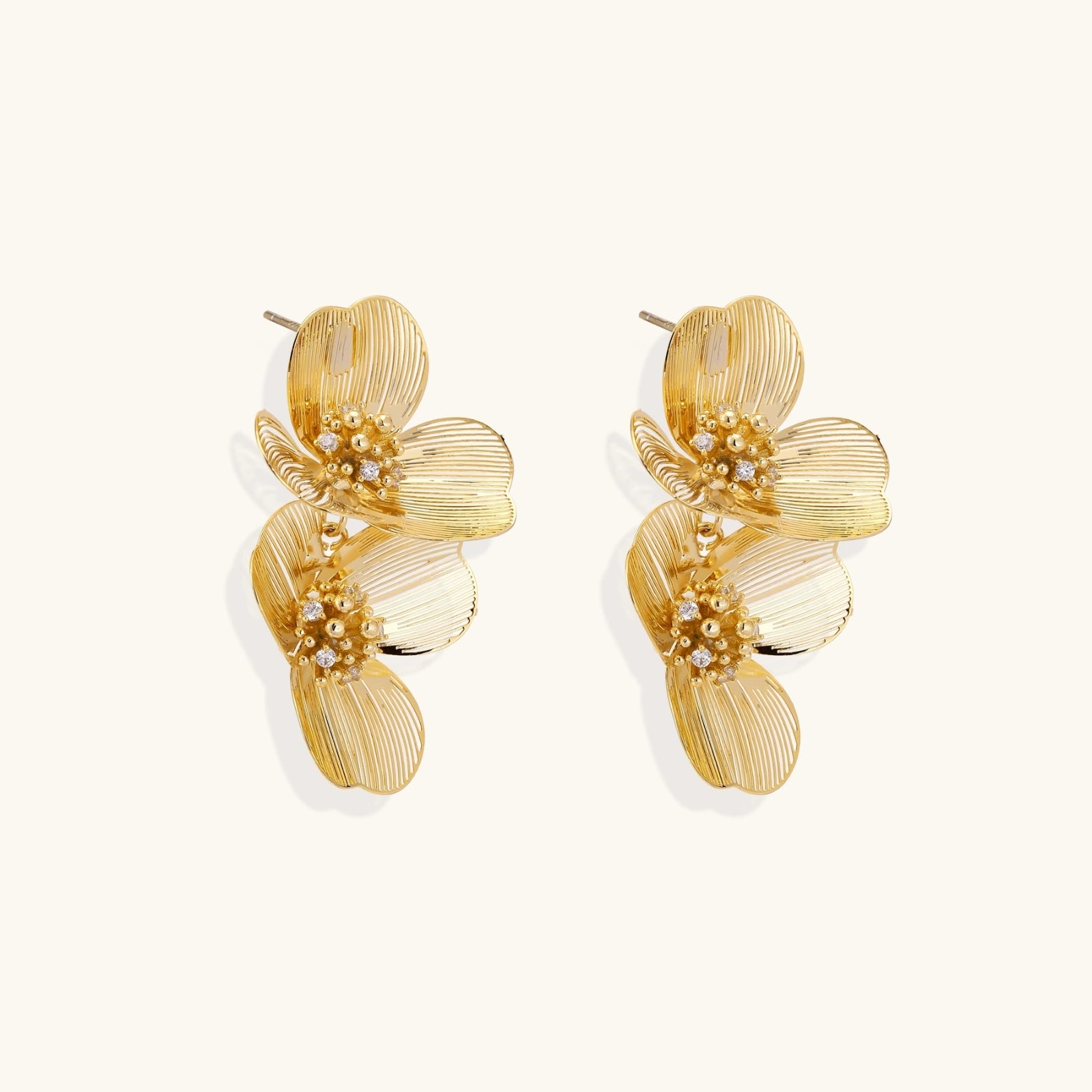 Golden Bloom Double Earrings by Dilmore