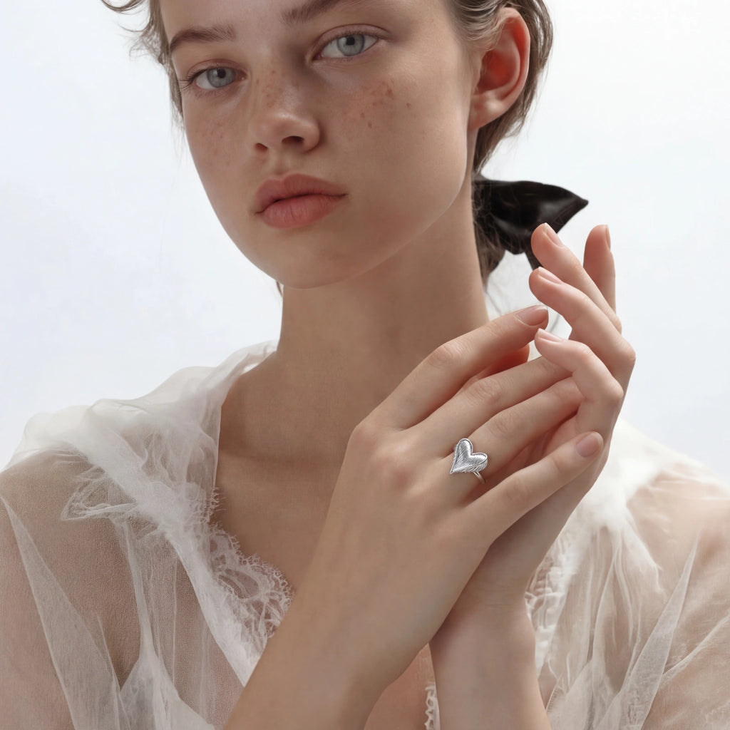 Feathered Heart Ring by Dilmore