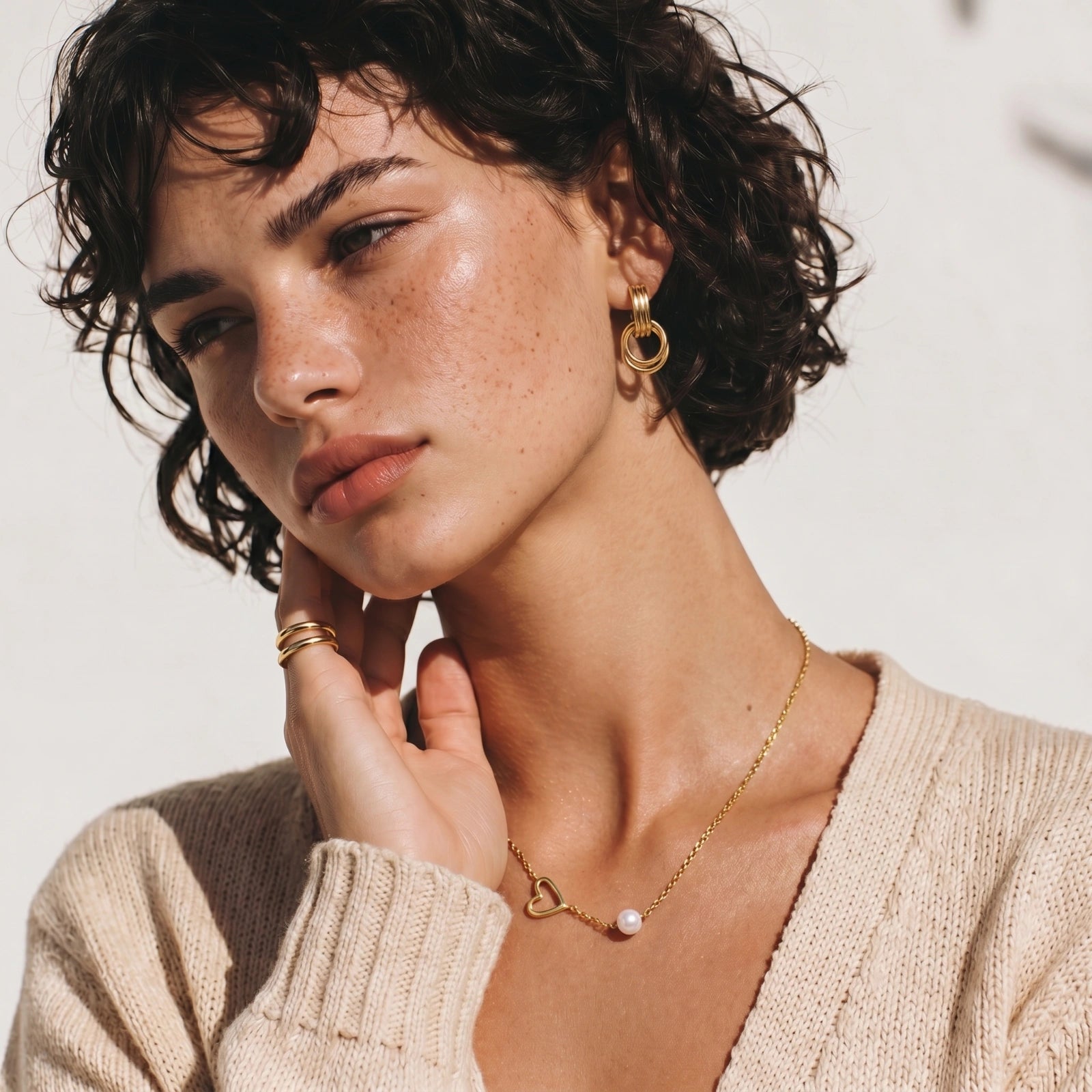 Pearl Heart Embrace Necklace by Dilmore