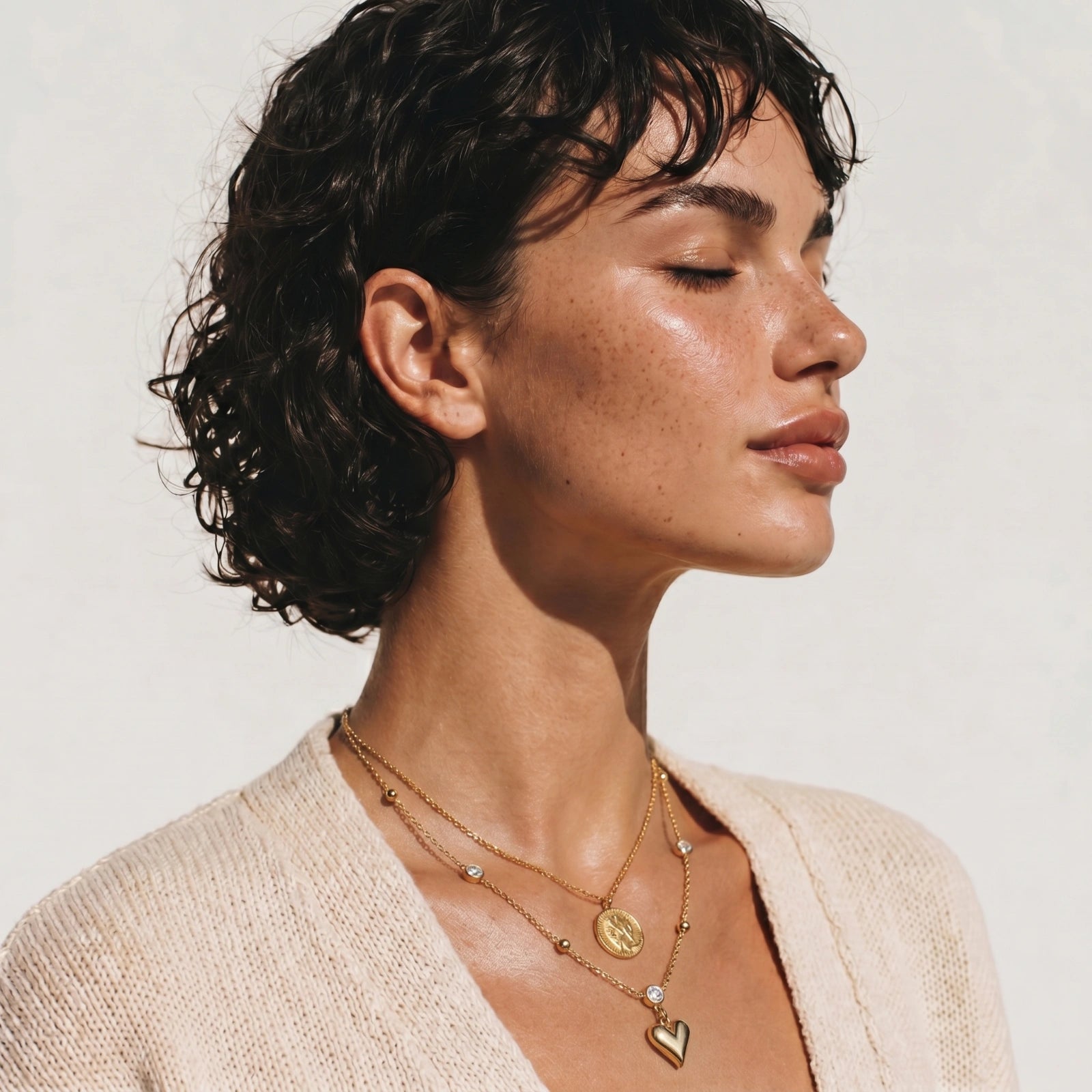 Crystal Heart Charm Necklace by Dilmore