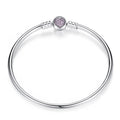 Elegant Purple Heart 925 Sterling Silver Love DIY Bracelet Women