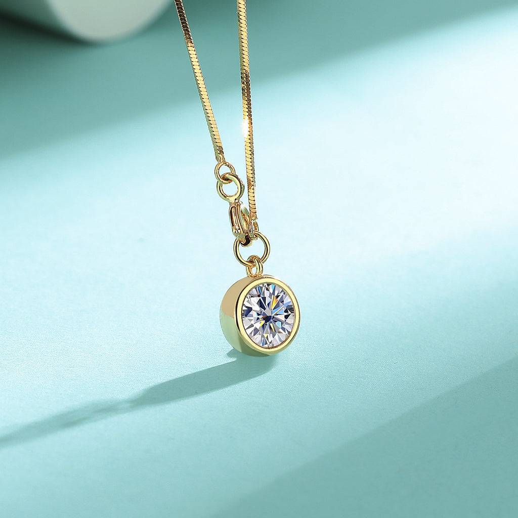 Necklace Sterling Silver Moissanite Bubble Pendant Minimalist Luxury Fashion Jewelry