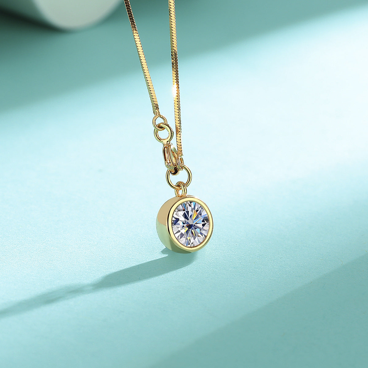 Necklace Sterling Silver Moissanite Bubble Pendant Minimalist Luxury Fashion Jewelry