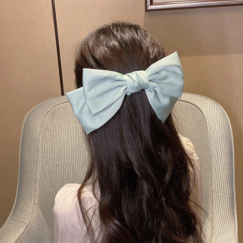 Elegant Satin Bow Hair Clip - Vintage French Style Top Hair Accessory