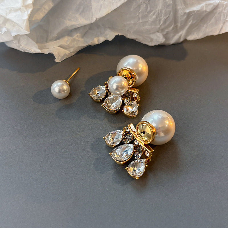 Elegant Gold-Plated Fringe Earrings with 5A Zircon and Pearl Accents