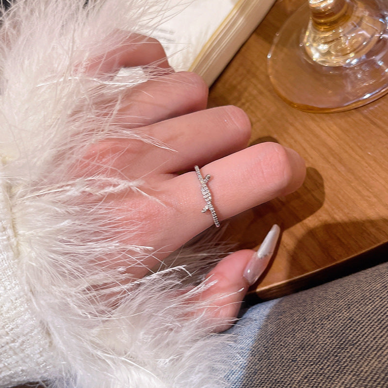 Minimalist Snake Wrap Ring with Sparkling Stones for Women