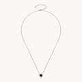 Necklace Elegant Black Moissanite Pendant with White Gold Plated 925 Sterling Silver Halo Design