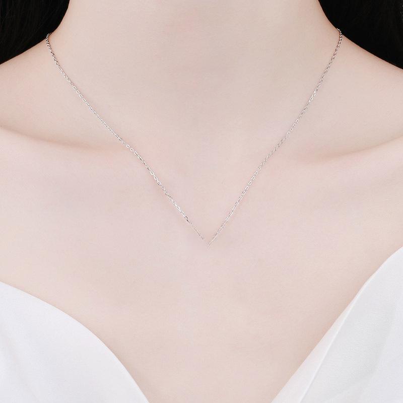 925 Sterling Silver Square Moissanite Layered Necklace with Platinum Plating