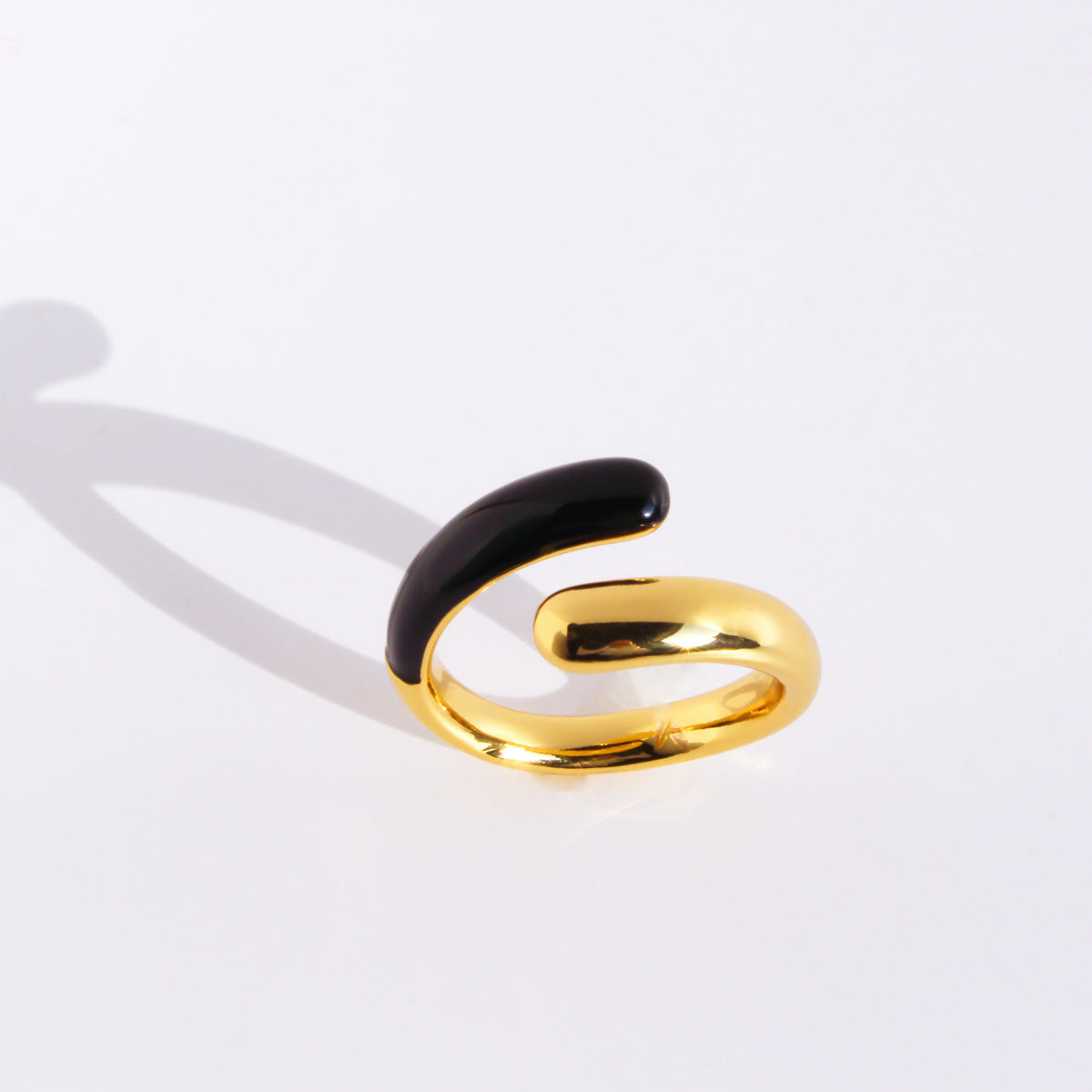 Gold Adjustable Cross-Over Teardrop Ring