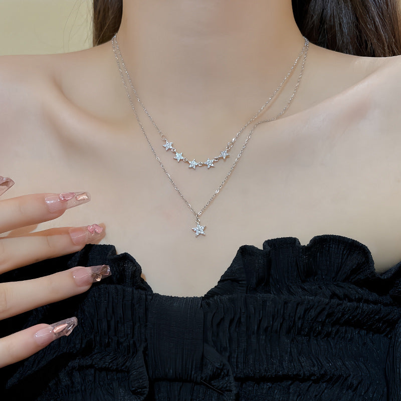 Pearl Butterfly Pendant Necklace with Titanium Steel Chain for Women